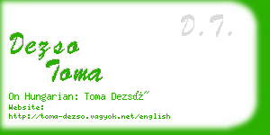 dezso toma business card